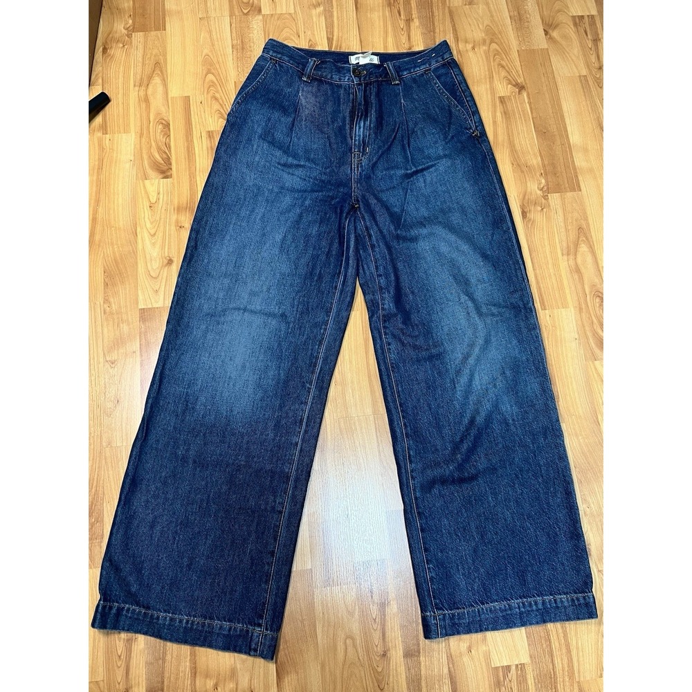 Madewell The Harlow Wide Leg Jeans Women's Size 27 Dark Wash High Rise